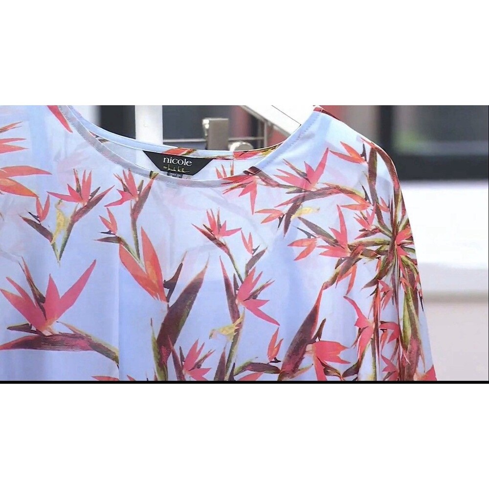 nicole by Nicole Miller Luxe Chiffon Tie Front Blouse Sz XS